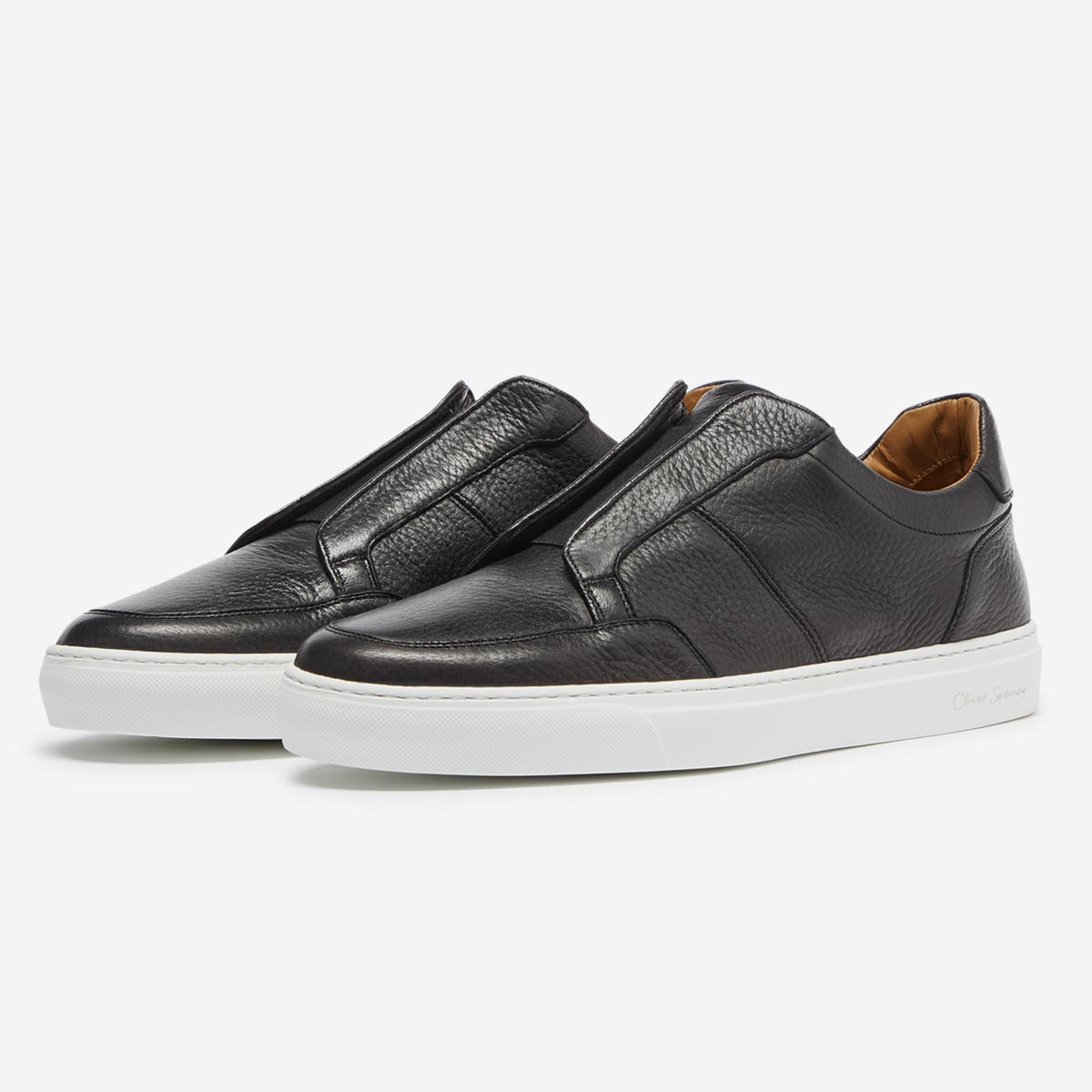 Rende Black Leather Trainers Men s Trainers Oliver Sweeney