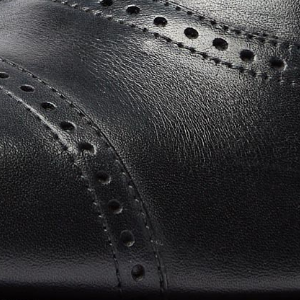 Closeup of Polished leather upper