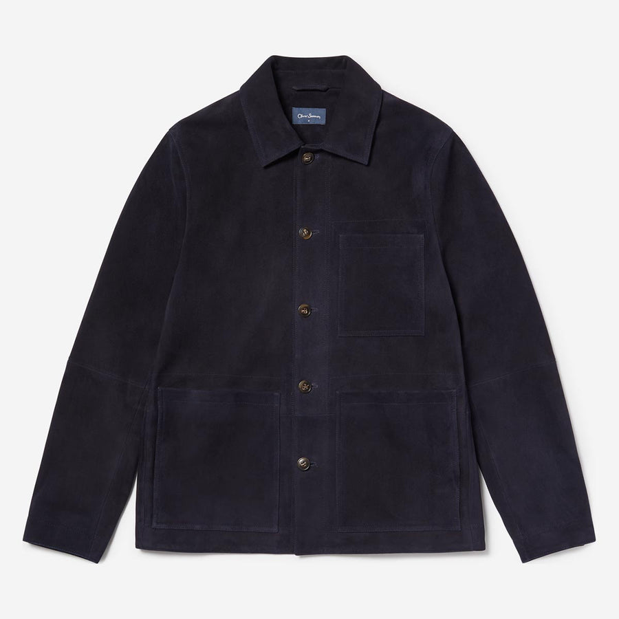 Bandon Navy Suede Jacket | Men's Coats & Jackets | Oliver Sweeney