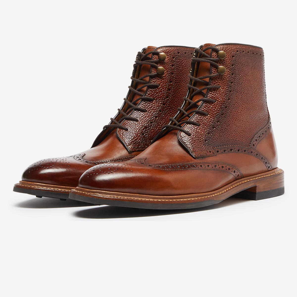 Blackwater Dark Tan Brogue Boots | Men's Boots | Oliver Sweeney