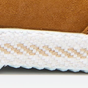 Closeup of Woven jute sole edge