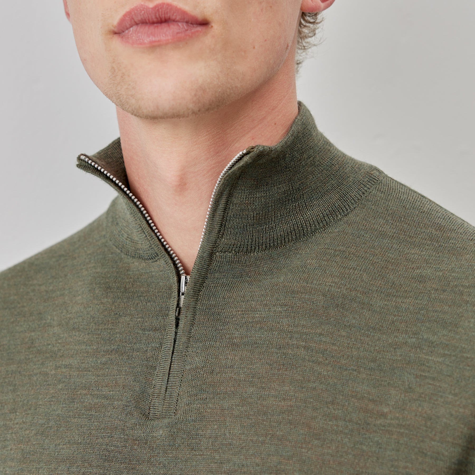 Khaki half zip discount jumper