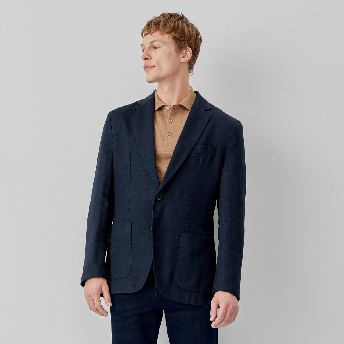 Eccles Navy Linen Blazer | Men's Blazers | Oliver Sweeney