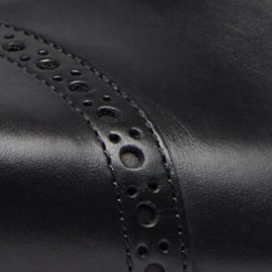 Closeup of Polished calf leather upper