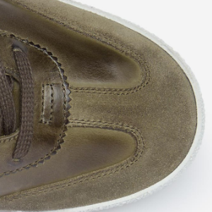 Closeup of Calf suede trim