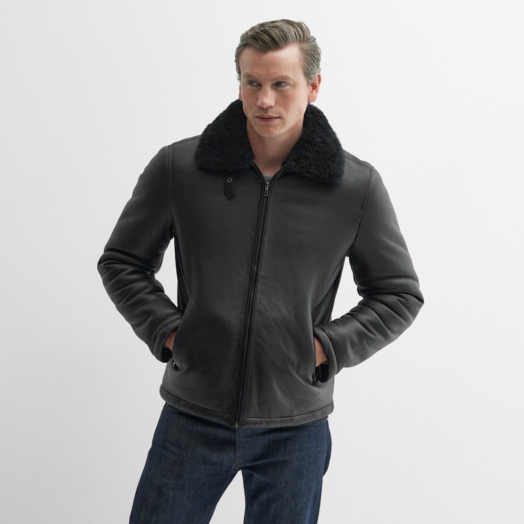 Hollister hot sale shearling jacket