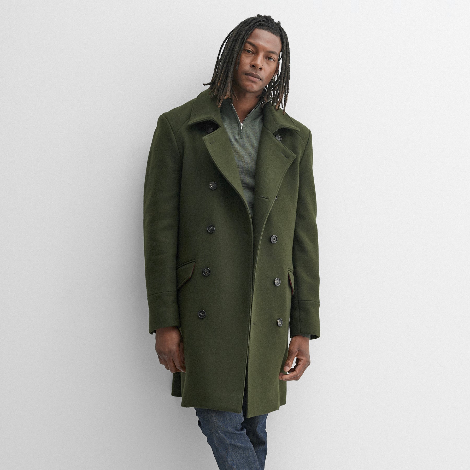 Khaki wool clearance coat