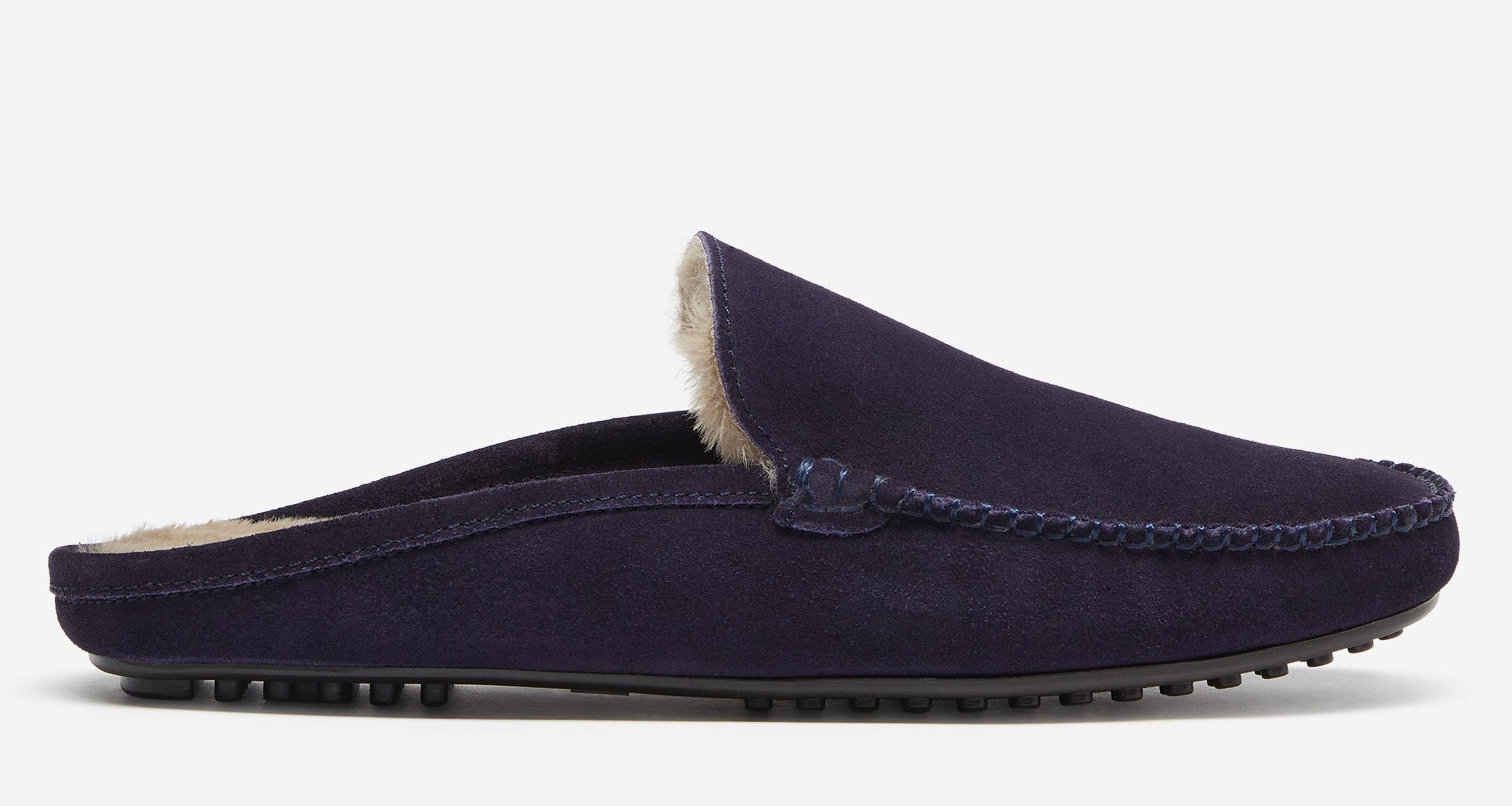 Gomes Navy Moccasin Slippers | Men's Slippers | Oliver Sweeney