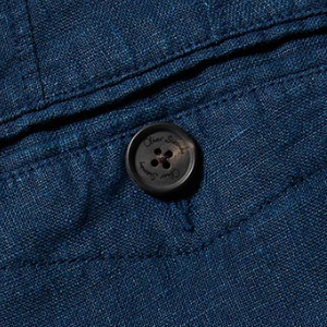 Closeup of Branded horn buttons