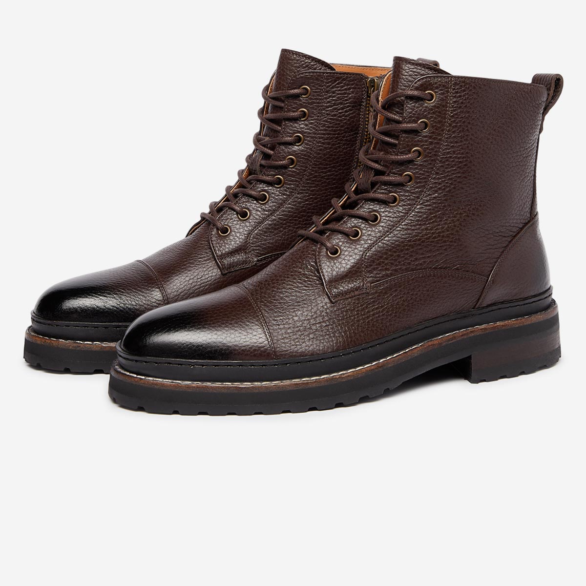 Kamma Brown | Leather Military Boots | Men's Boots | Oliver Sweeney