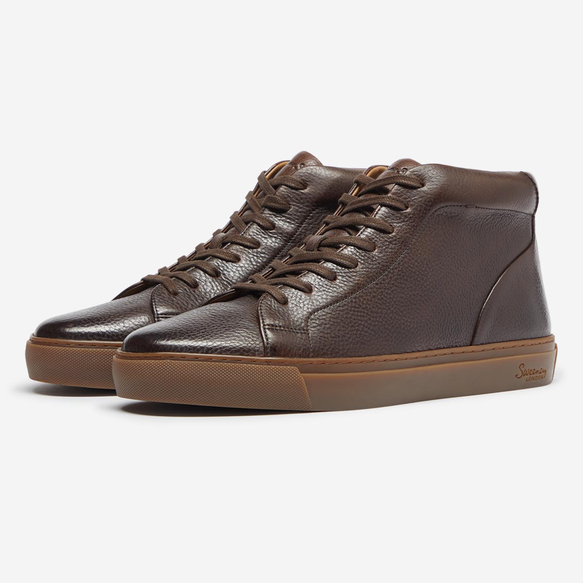 Brown leather sneakers best sale