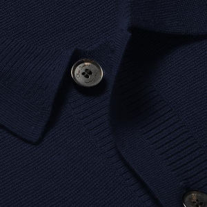 Closeup of Stiched detail placket & collar