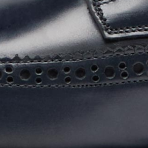 Closeup of Polished calf leather upper