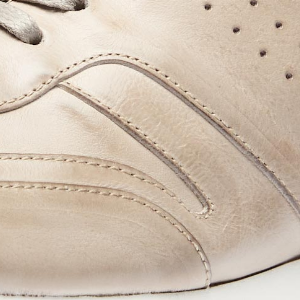 Closeup of Hand-finished calf leather upper