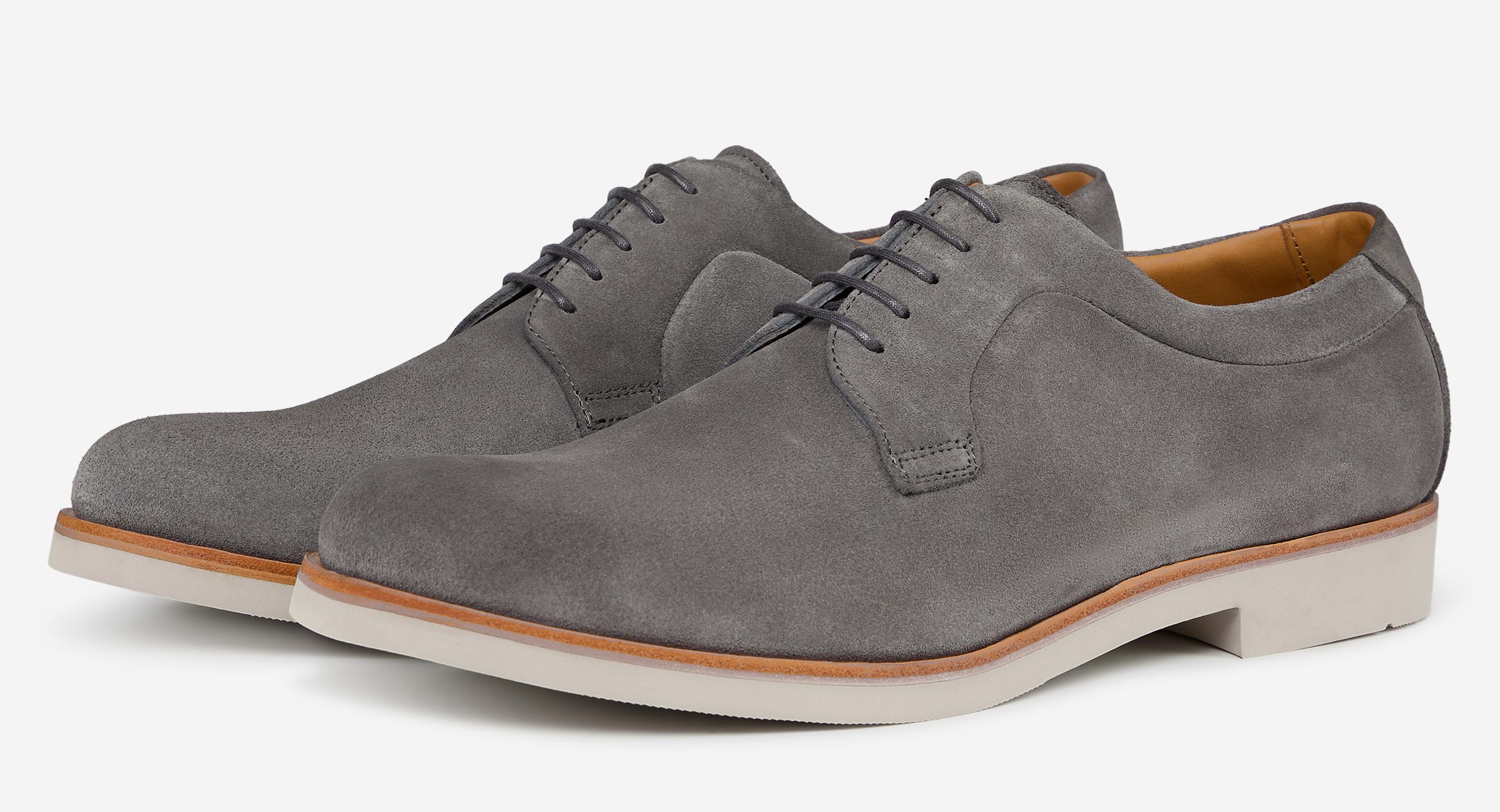 Grey suede derby shoes online