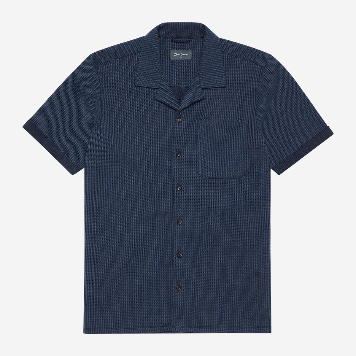 Ravenshead Dark Blue Cotton Shirt | Men's Shirts | Oliver Sweeney