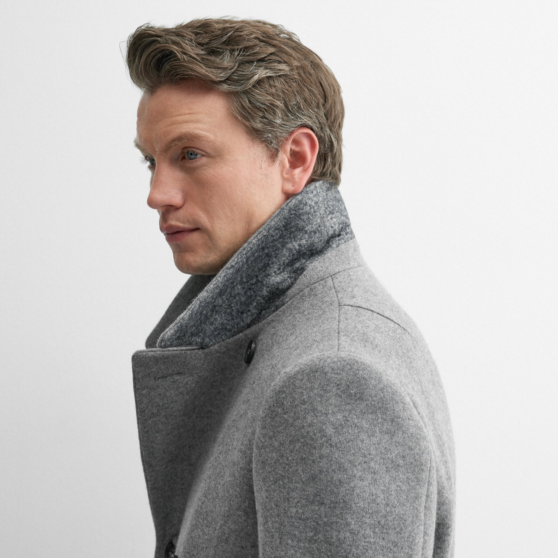 Grey peacoat deals