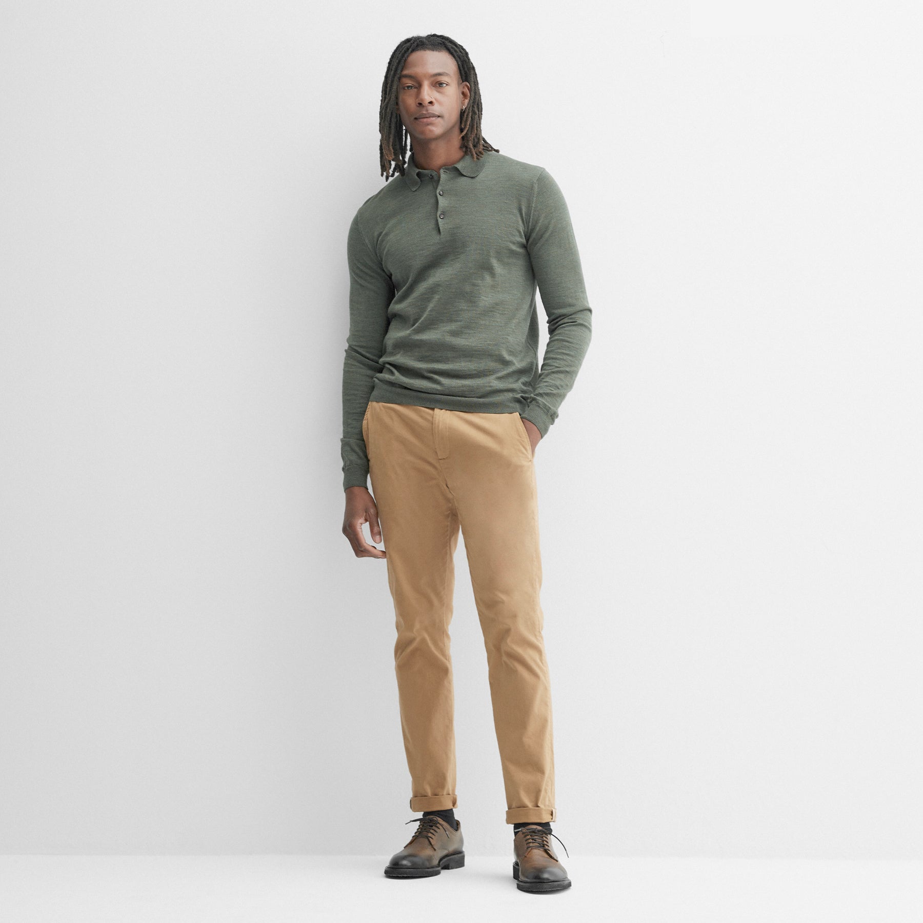 Khaki pants and sales polo shirt