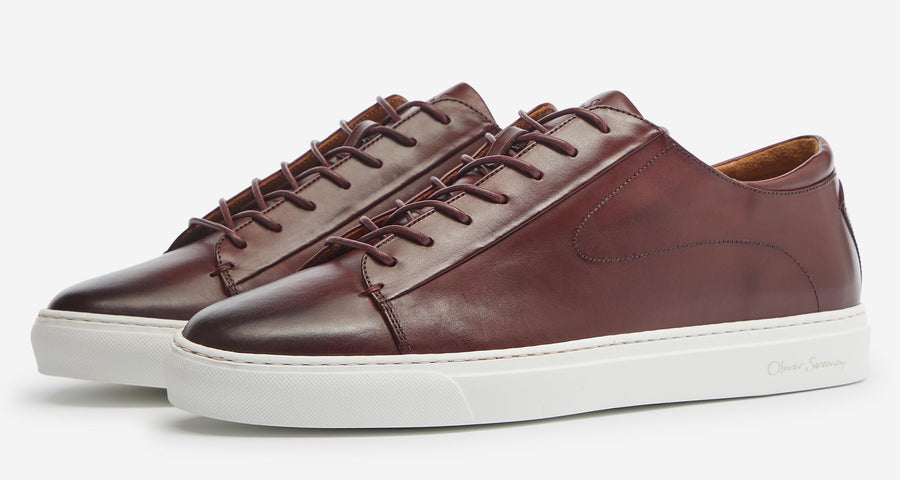 Sirolo Burgundy Leather Trainers | Men's Trainers | Oliver Sweeney