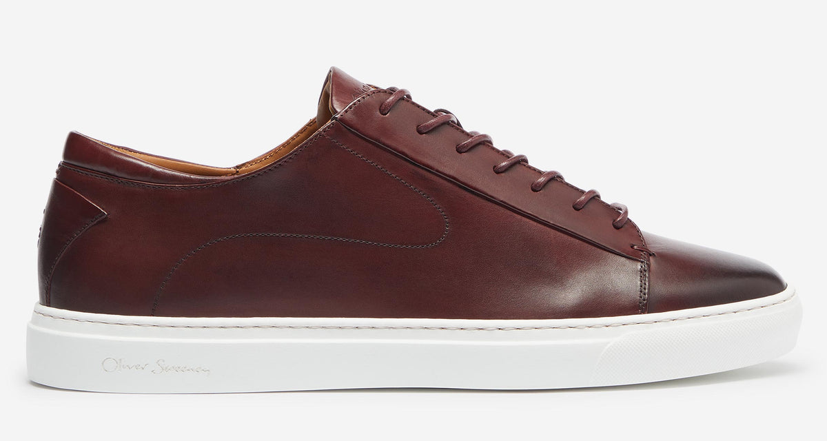 Sirolo Burgundy Leather Trainers | Men's Trainers | Oliver Sweeney