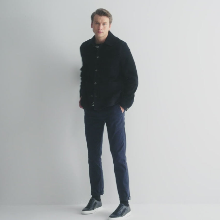 Bandon Navy Suede Jacket | Men's Coats & Jackets | Oliver Sweeney