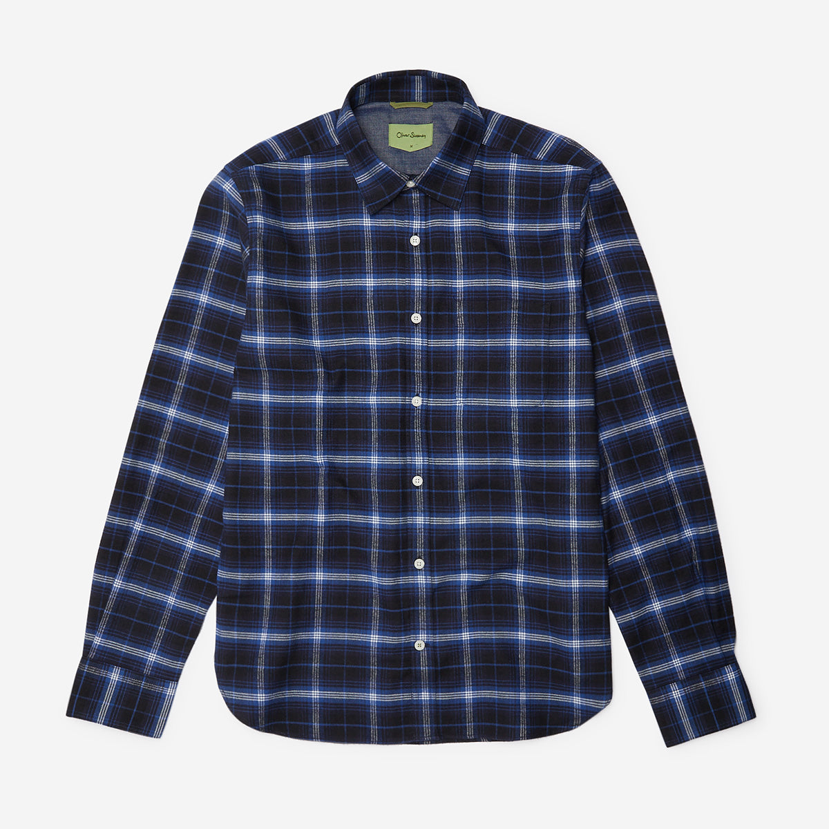 Censo Blue Check | Men's Brushed Cotton Shirt | Oliver Sweeney