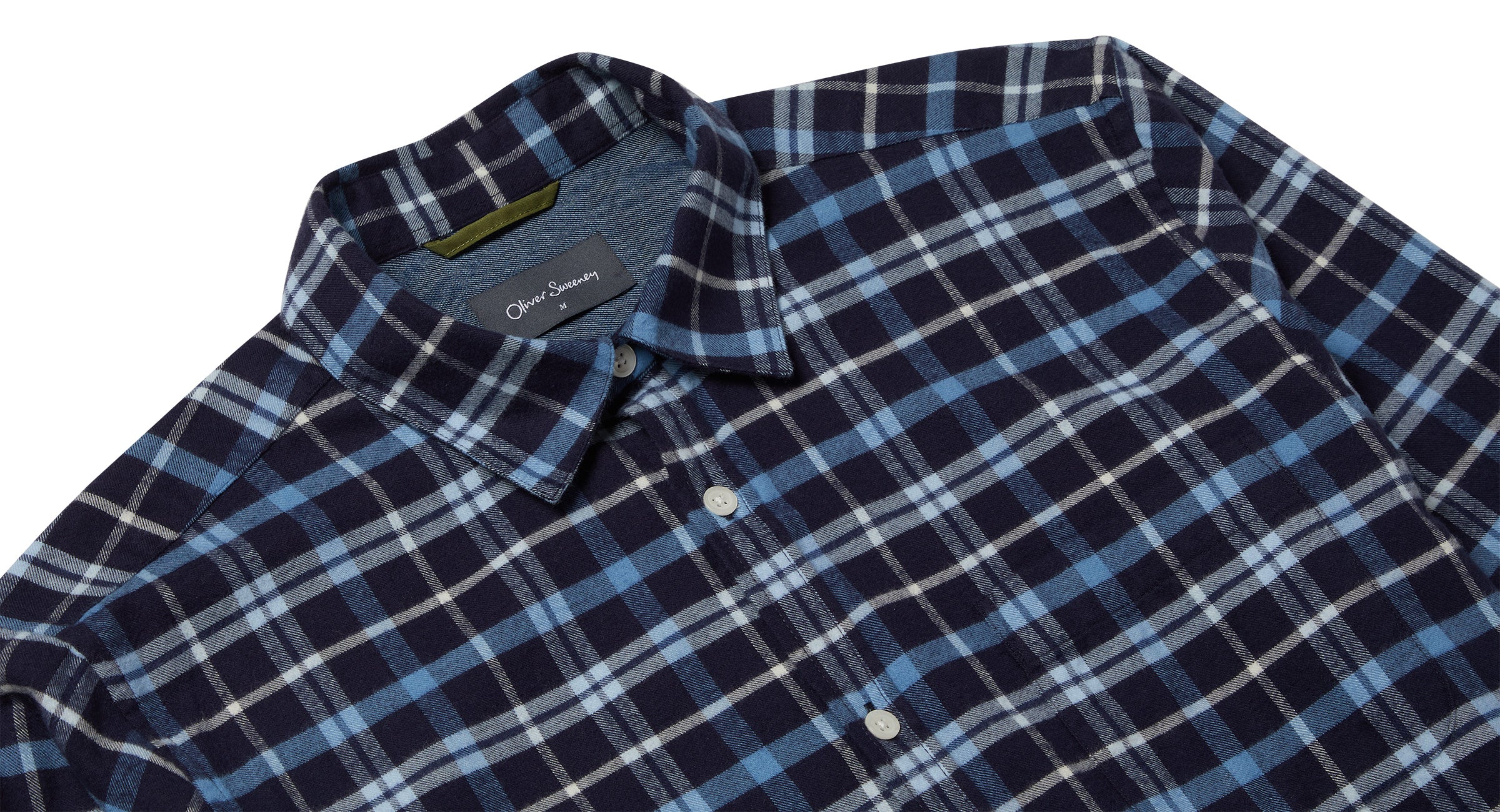 Censo Navy/Blue Check Shirt | Oliver Sweeney