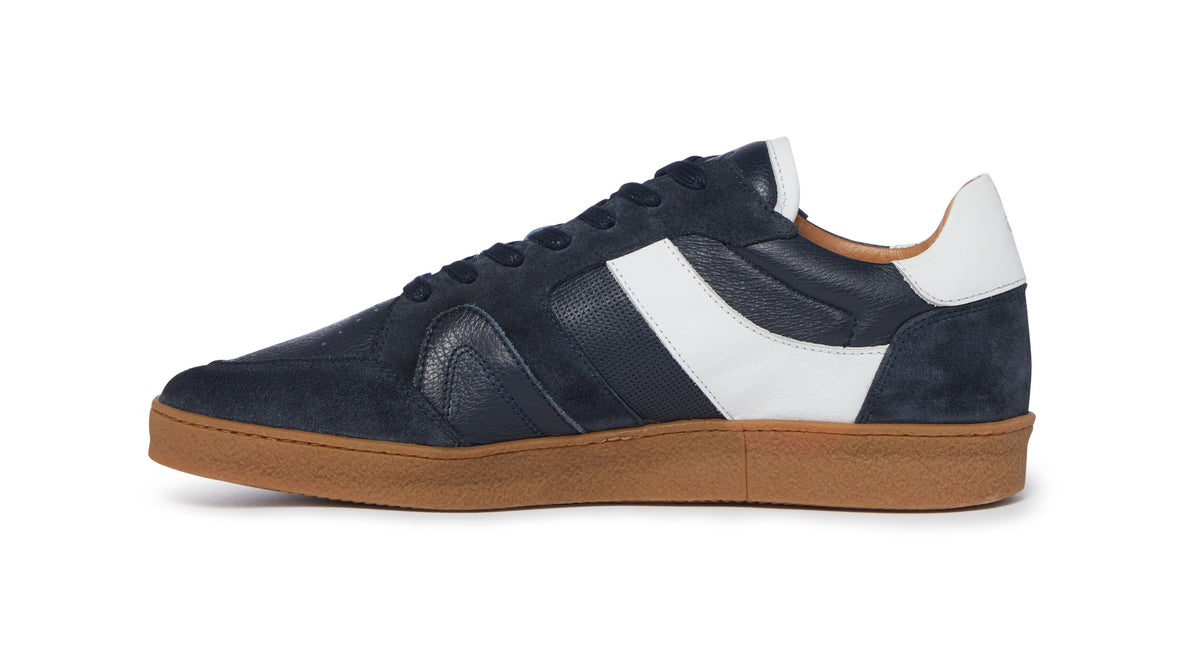 Harrow Navy | Leather/Suede Trainer | Men's Trainers | Oliver Sweeney