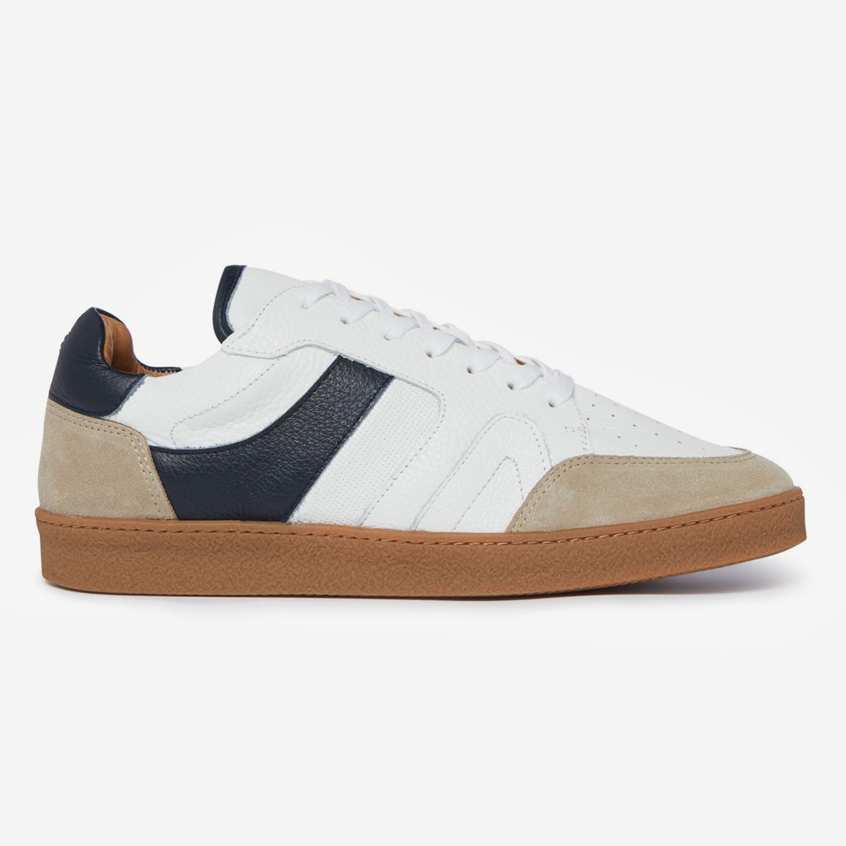 Harrow White/Blue | Leather Trainer | Men's Trainers | Oliver Sweeney