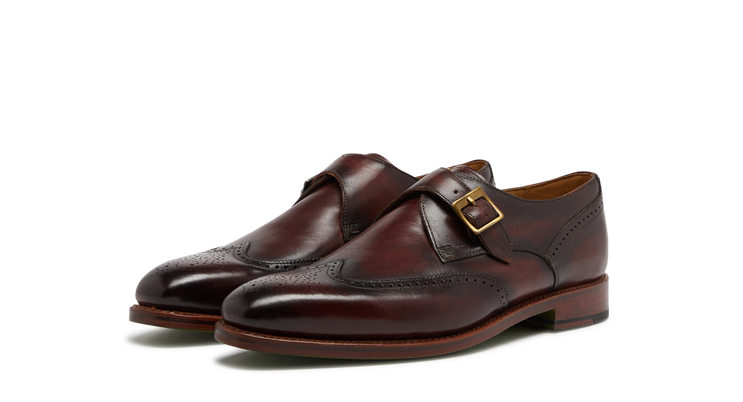 Oake Cognac | Leather Monk Shoe | Men's Shoes | Oliver Sweeney