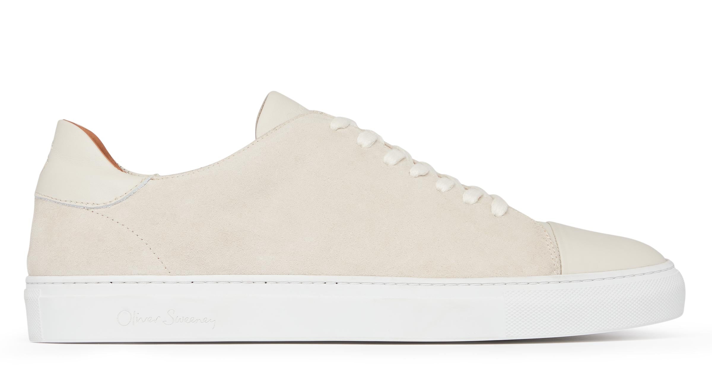 Ossos Off White | Men's Leather/Suede Cupsole Trainer | Oliver Sweeney