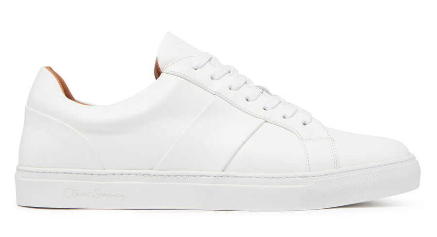 Quintos White | Leather Cupsole Trainers | Men's Trainers | Oliver Sweeney