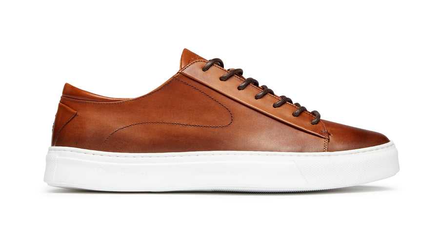 Sirolo Dark Tan | Leather Trainer | Men's Trainers | Oliver Sweeney