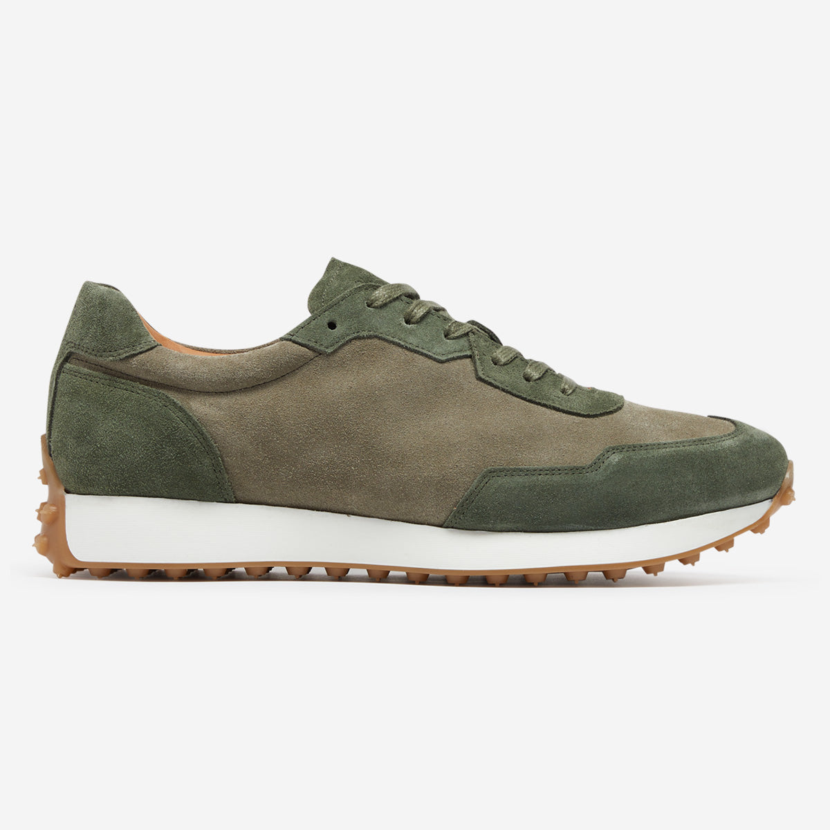 Vitoria Green | Calf Suede Trainer | Men's Trainers | Oliver Sweeney