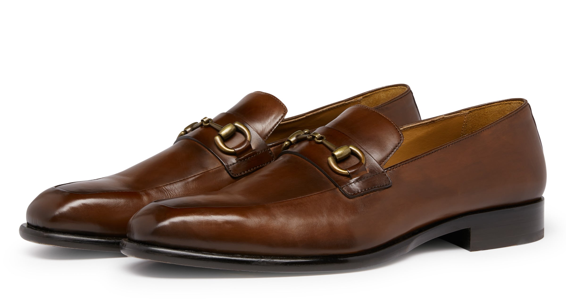 Dark on sale tan loafers