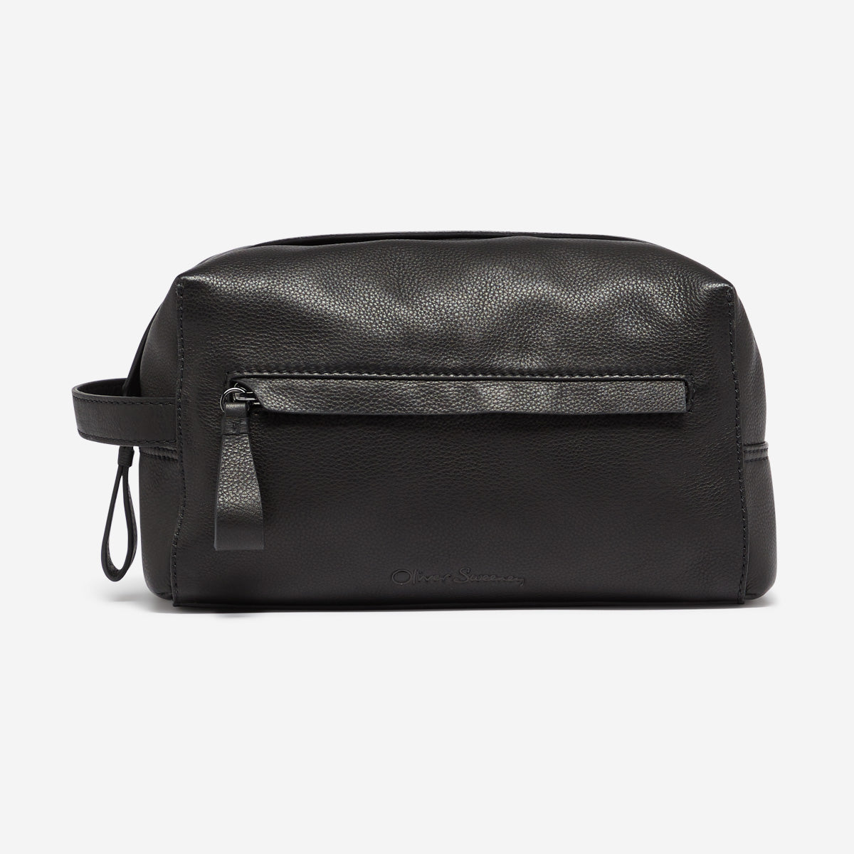 Hartwell Black | Calf Leather Washbag | Men's Bags | Oliver Sweeney