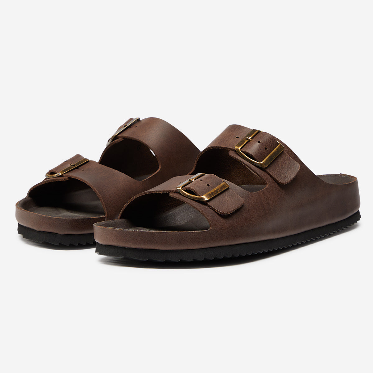 Piornedos Brown | Men's Waxed Leather Sandals | Oliver Sweeney